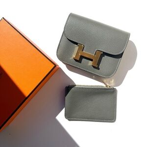 New HERMES Constance Slim Compact Gris MeyerWallet Belt Bag